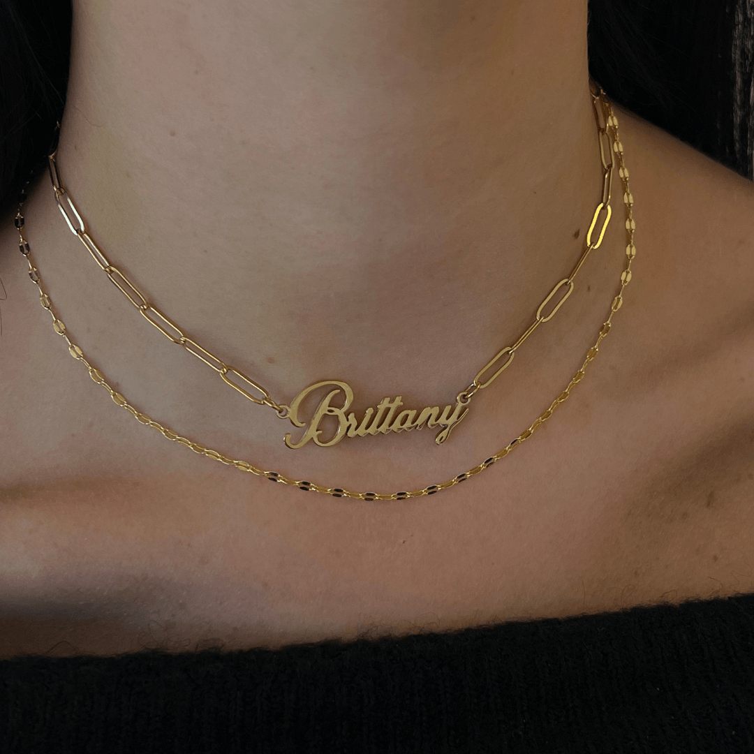 Evry Jewels Hub Custom/Personalized Paperclip Nameplate Necklace