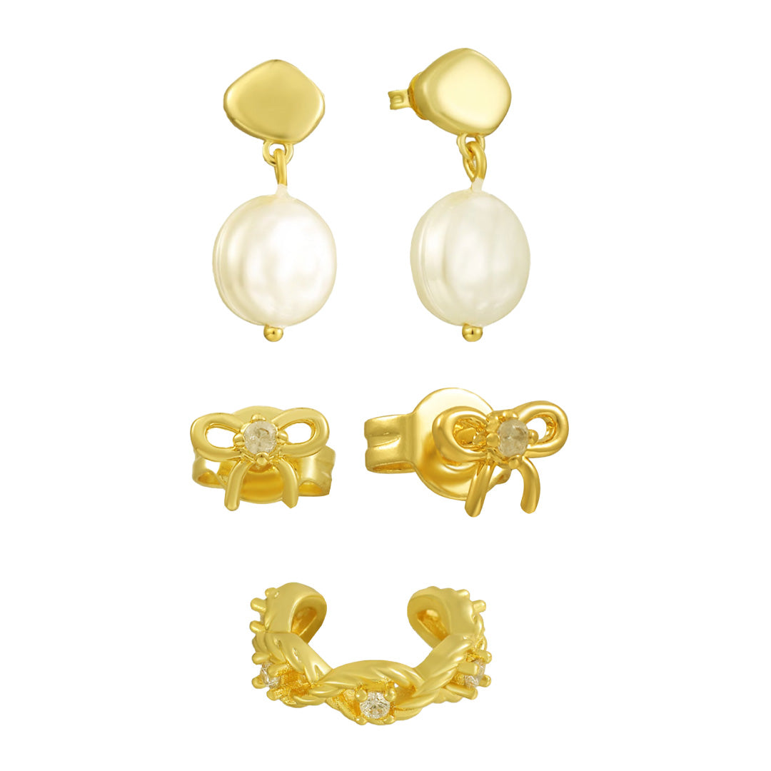 Low-Key Luxe Bundle: 3 Piece Earring and Cuff Bundle