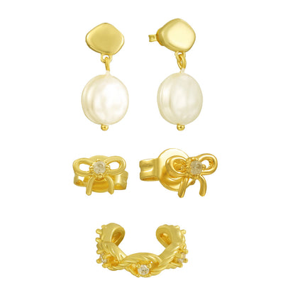 Low-Key Luxe Bundle: 3 Piece Earring and Cuff Bundle