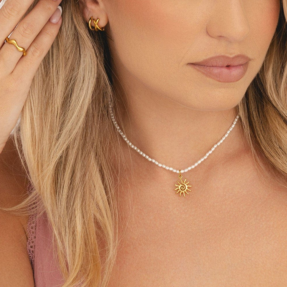 Peyton Pearl Sun Necklace